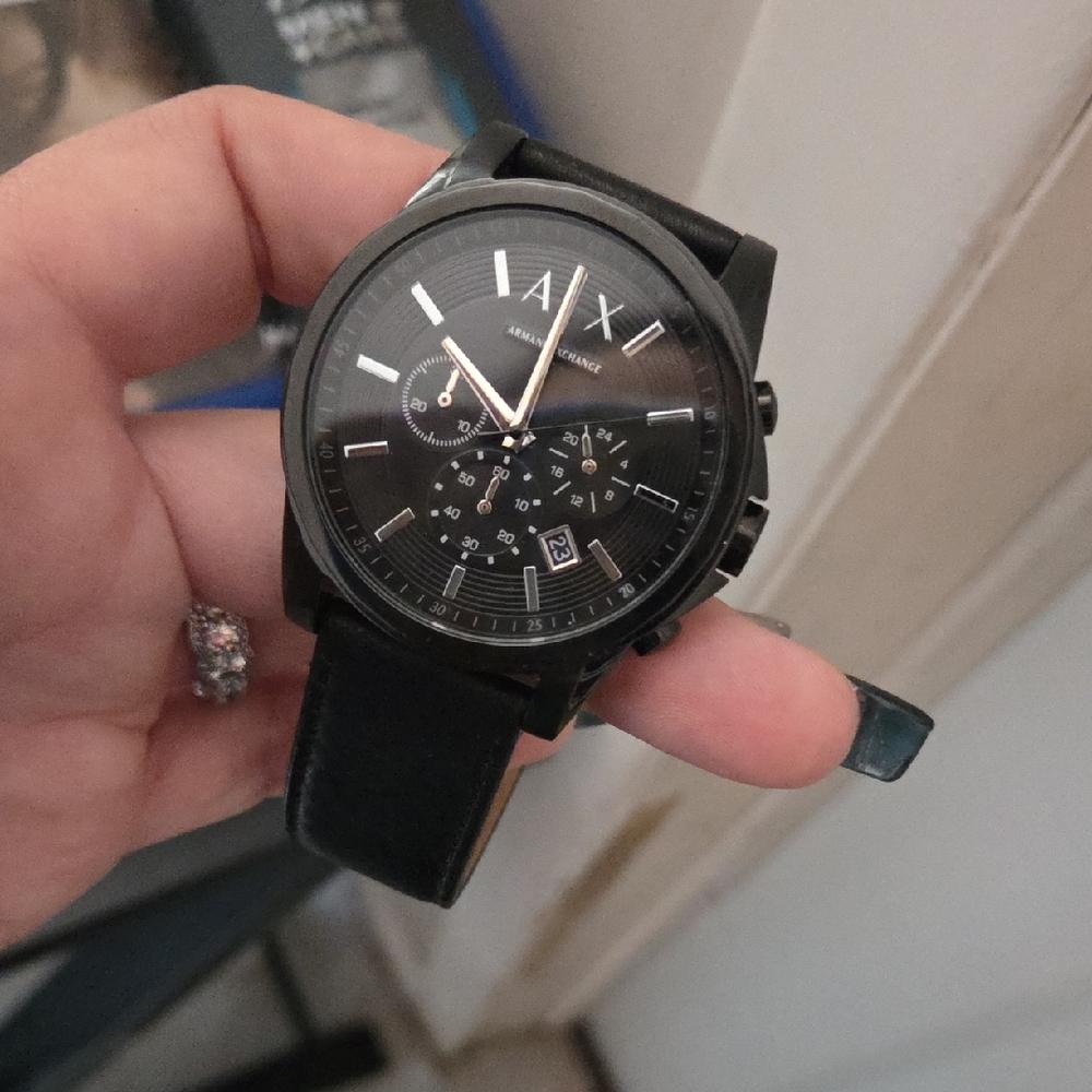 Mens Armani Exchange Midnight Black Chronograph Watch